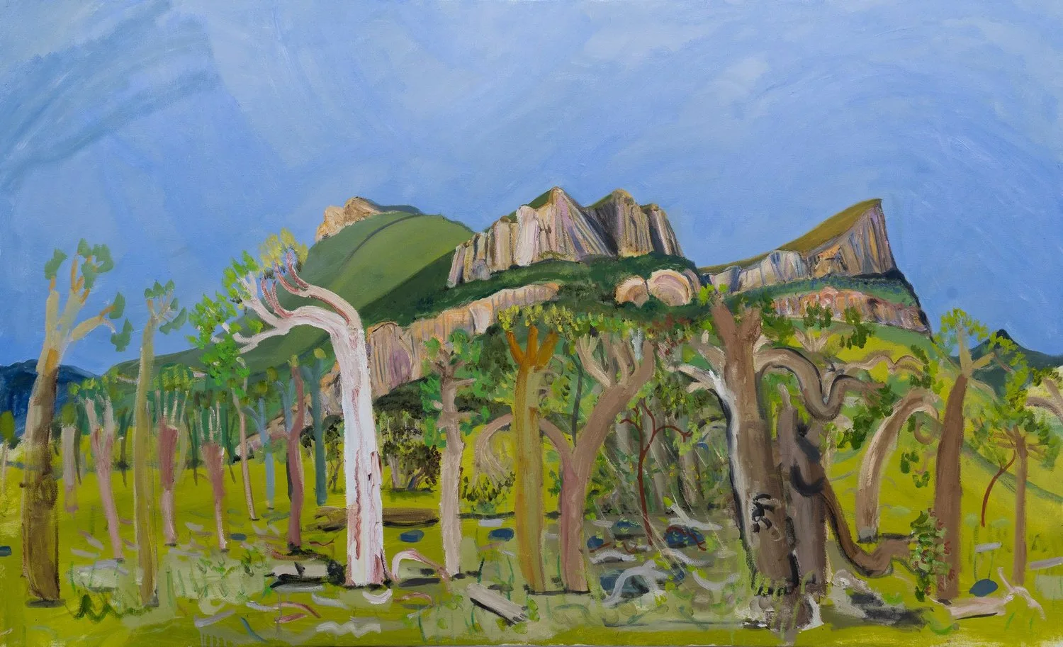 A brightly coloured painting from the artwork collection.